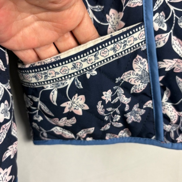 Women Quilted Cropped Reversible Open Front Jacket Sz M Cottagecore Country Boho - Picture 8 of 15